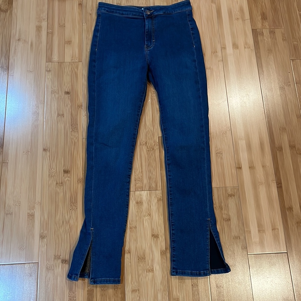 Free People We The Free Riley Slit Skinny Jeans Women’s Size 28 Medium Wash